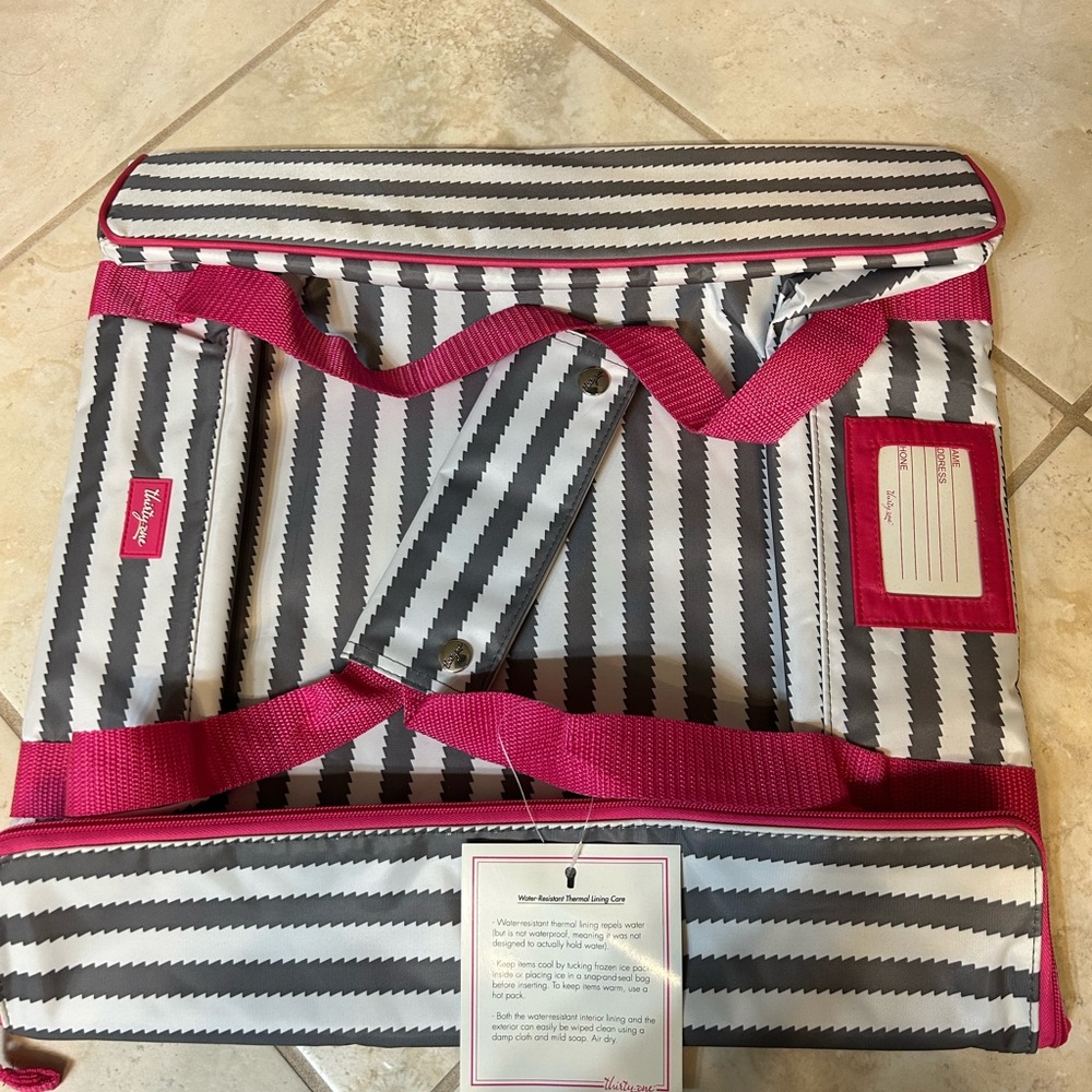 Thirty-One Pink and Gray Thermal Tote